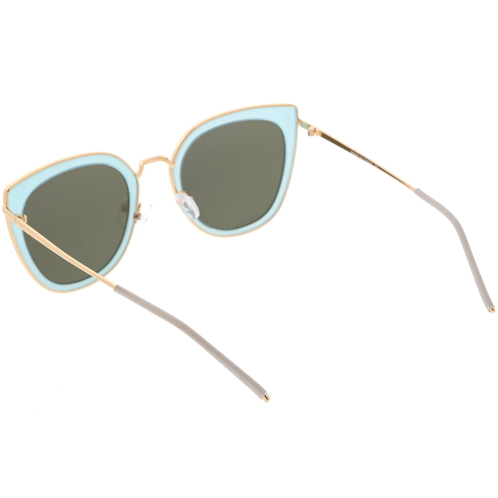 Women's Oversize Polarized Cat Eye Metal Frame Sunglasses C822