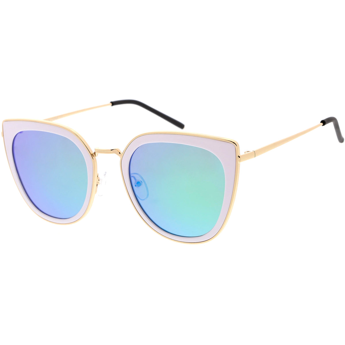 Women's Oversize Polarized Cat Eye Metal Frame Sunglasses C822