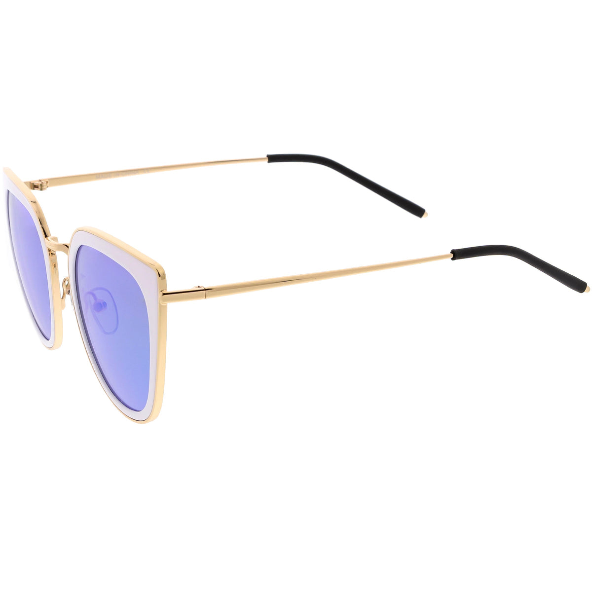 Women's Oversize Polarized Cat Eye Metal Frame Sunglasses C822
