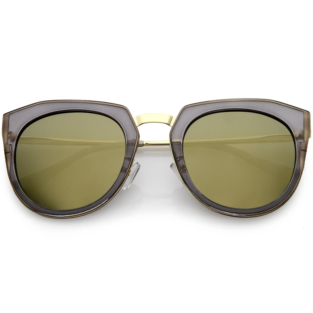 Women's Polarized Round Cat Eye Mirrored Lens Sunglasses C823