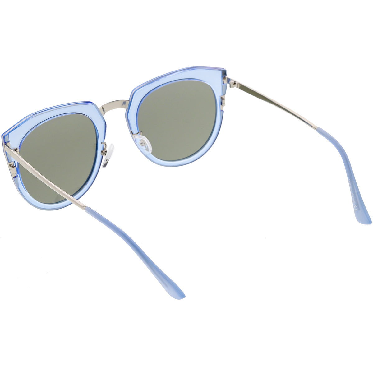 Women's Polarized Round Cat Eye Mirrored Lens Sunglasses C823
