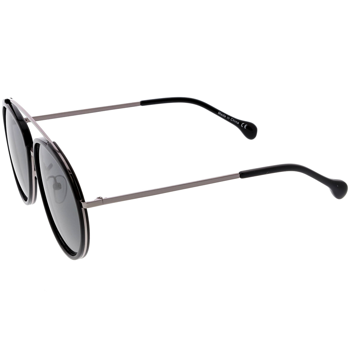 Round Dapper Tear Drop Polarized Mirrored Lens Aviator Sunglasses C825