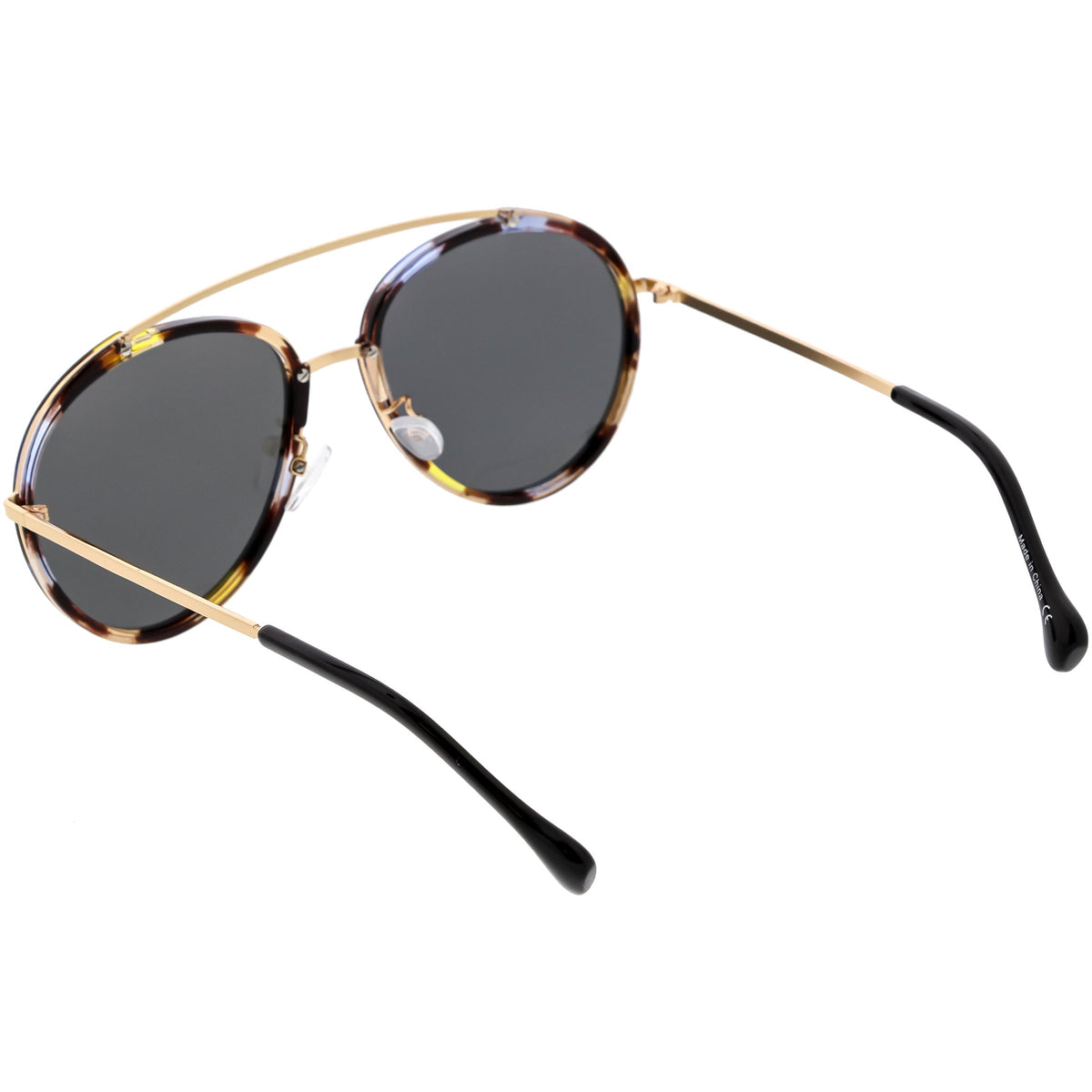 Round Dapper Tear Drop Polarized Mirrored Lens Aviator Sunglasses C825