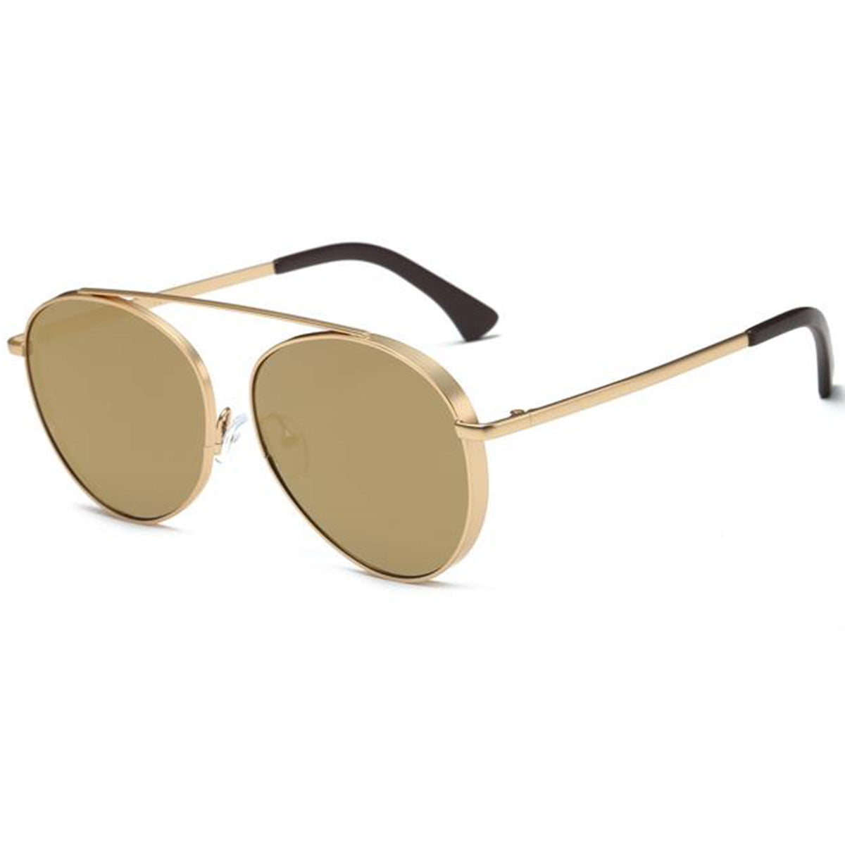 Oversize Retro Modern Round Top Bar Flat Lens Aviator Sunglasses C826