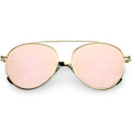 Oversize Retro Modern Round Top Bar Flat Lens Aviator Sunglasses C826