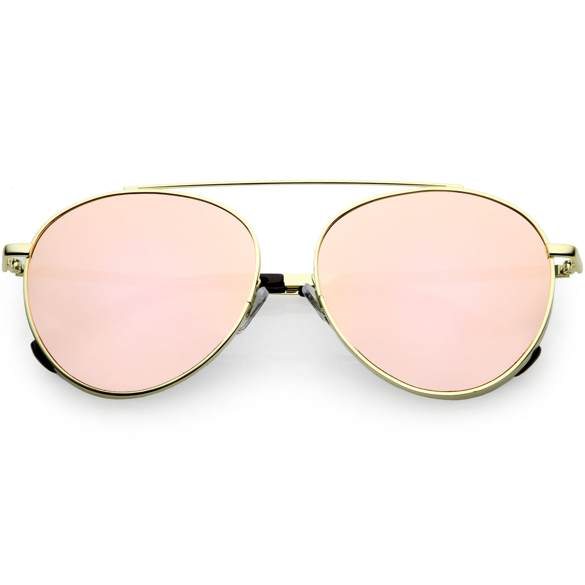 Oversize Retro Modern Round Top Bar Flat Lens Aviator Sunglasses C826