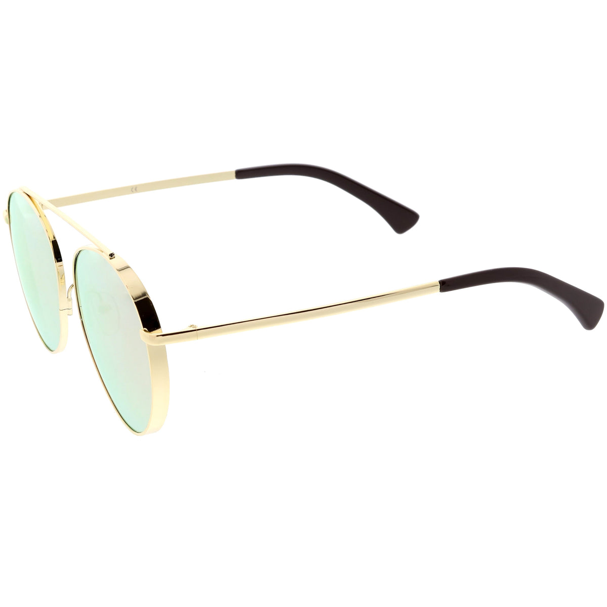 Oversize Retro Modern Round Top Bar Flat Lens Aviator Sunglasses C826