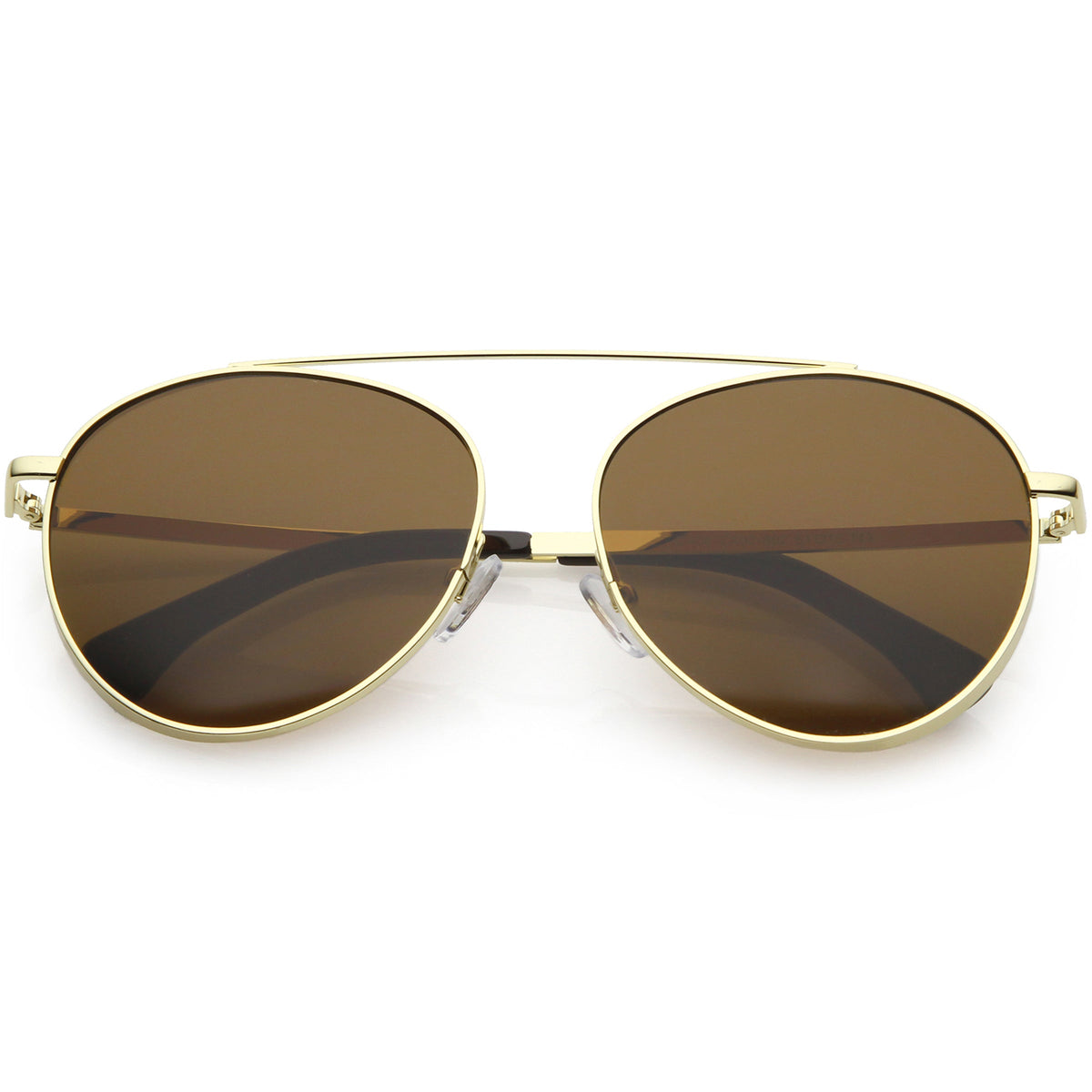 Oversize Retro Modern Round Top Bar Flat Lens Aviator Sunglasses C826