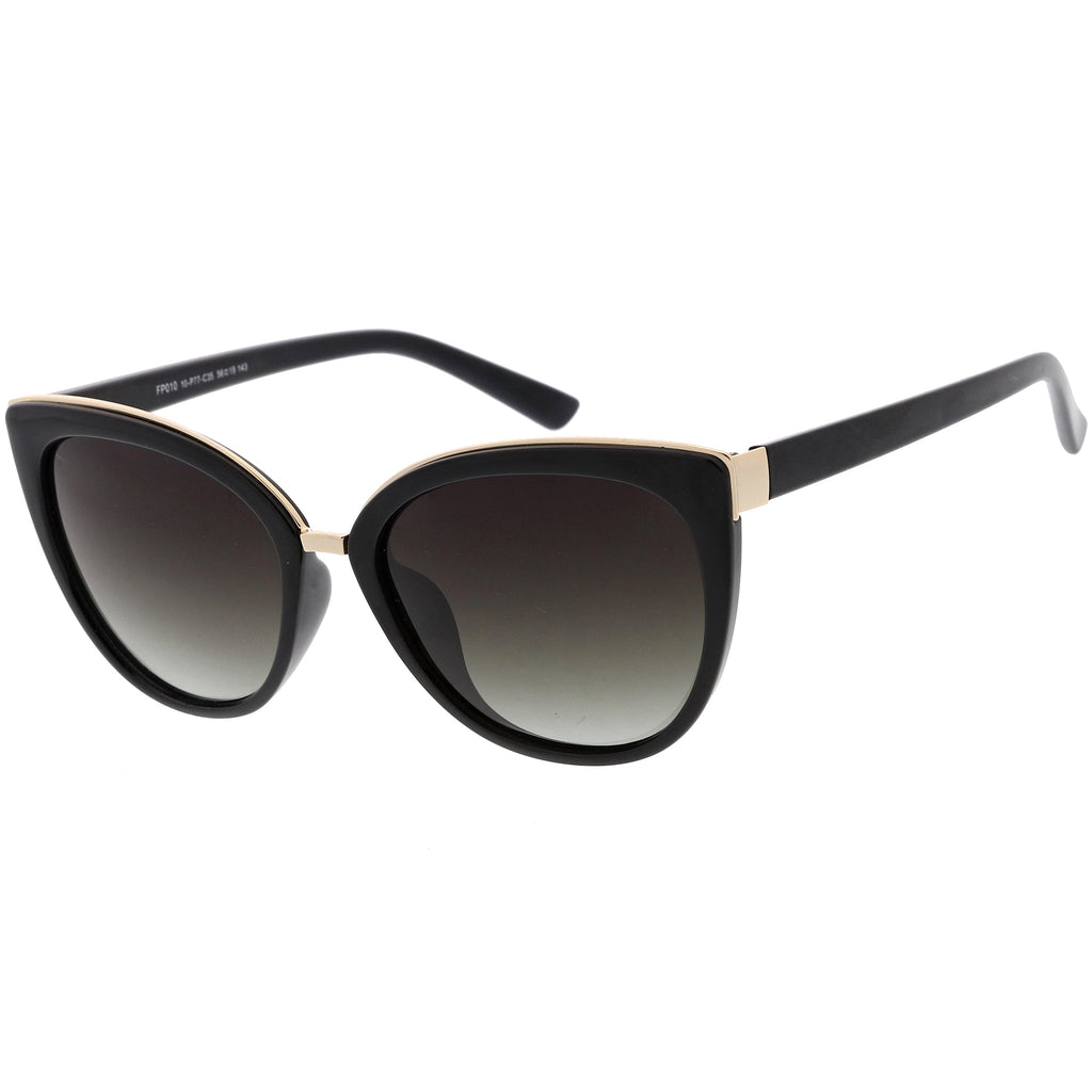Women's Large Polarized Dual Layer Cat Eye Sunglasses C827