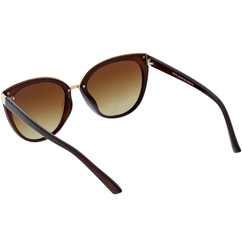 Women's Large Polarized Dual Layer Cat Eye Sunglasses C827