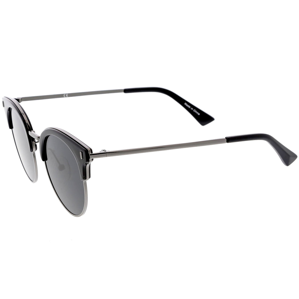 Women's Polarized Round Horned Rim Half Frame Sunglasses C828