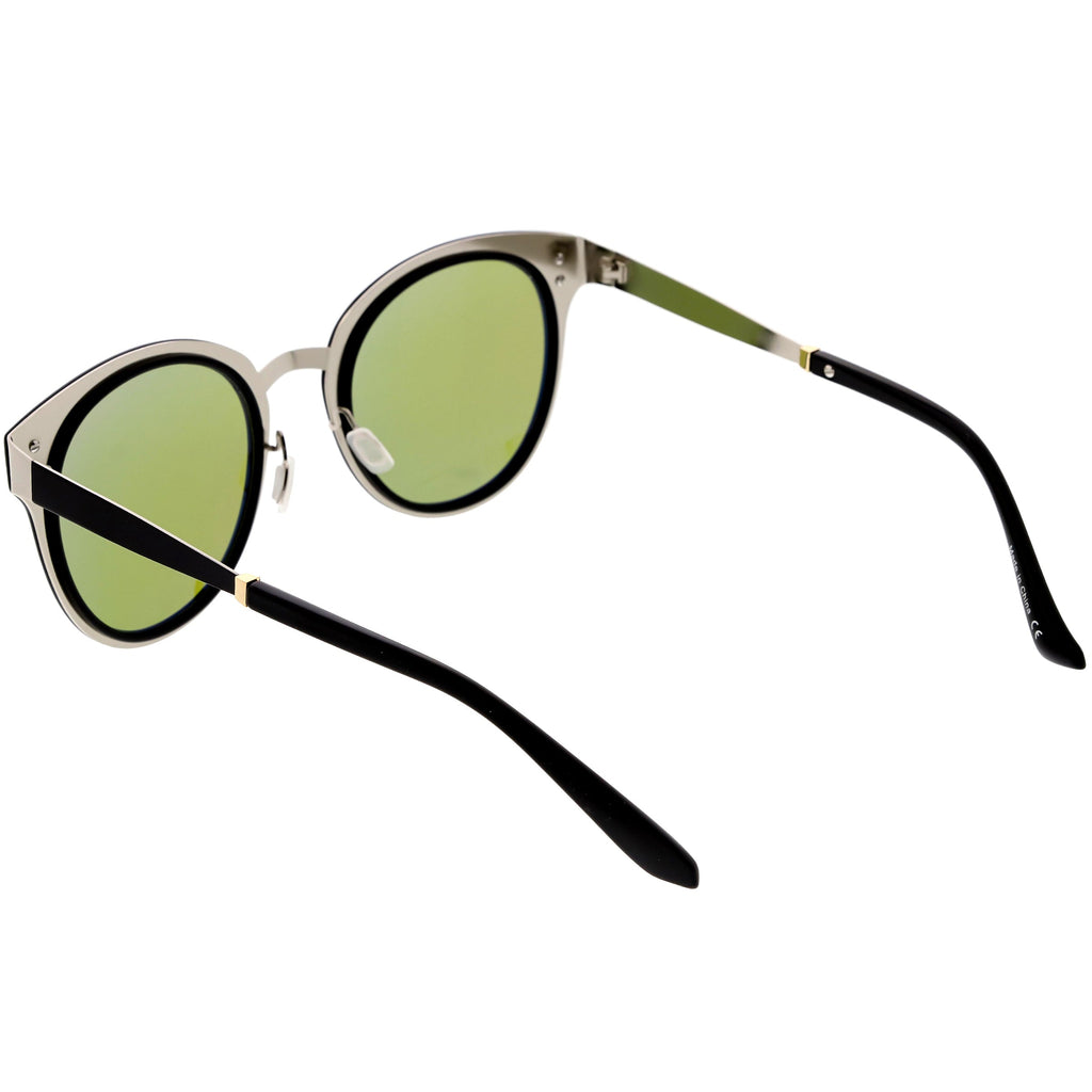 Women's Premium Horned Rim Mirrored Polarized Lens Sunglasses C830