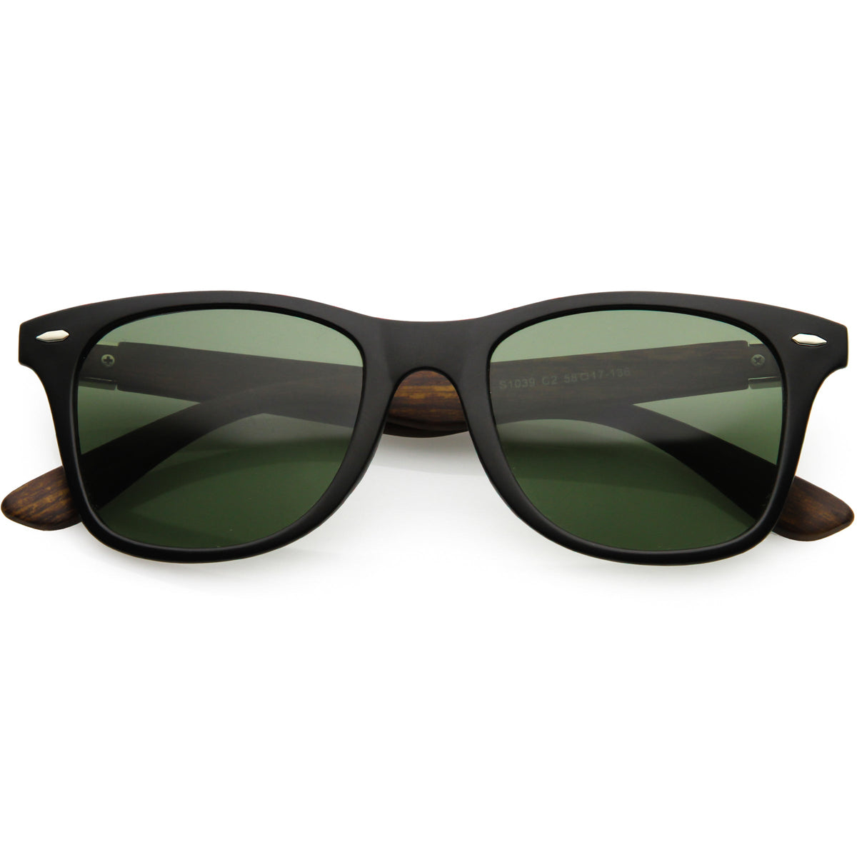 Unisex Outdoors Hiking Wood Print Horned Rim Sunglasses C845