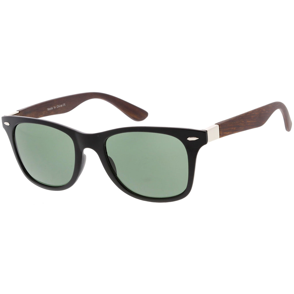 Unisex Outdoors Hiking Wood Print Horned Rim Sunglasses C845