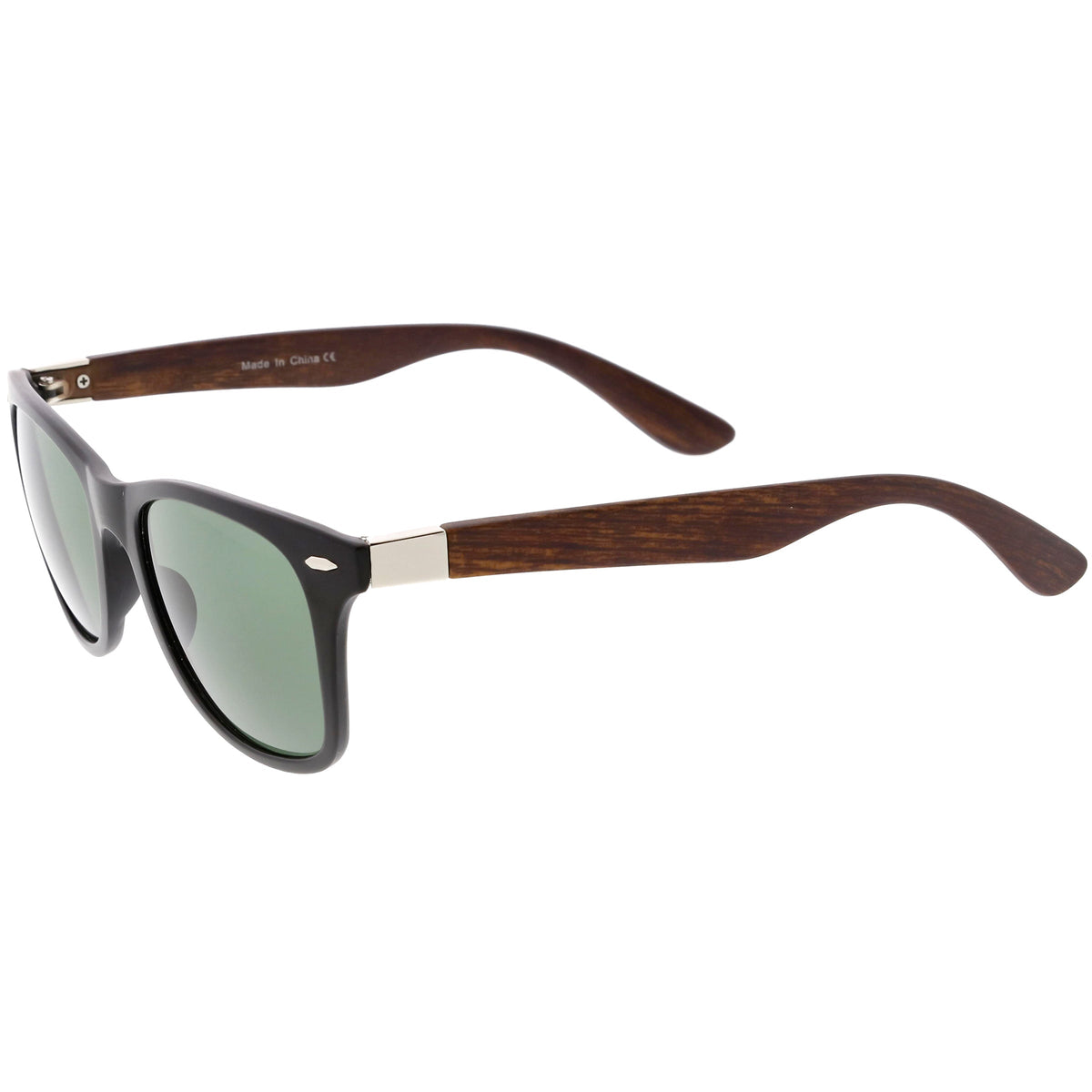 Unisex Outdoors Hiking Wood Print Horned Rim Sunglasses C845