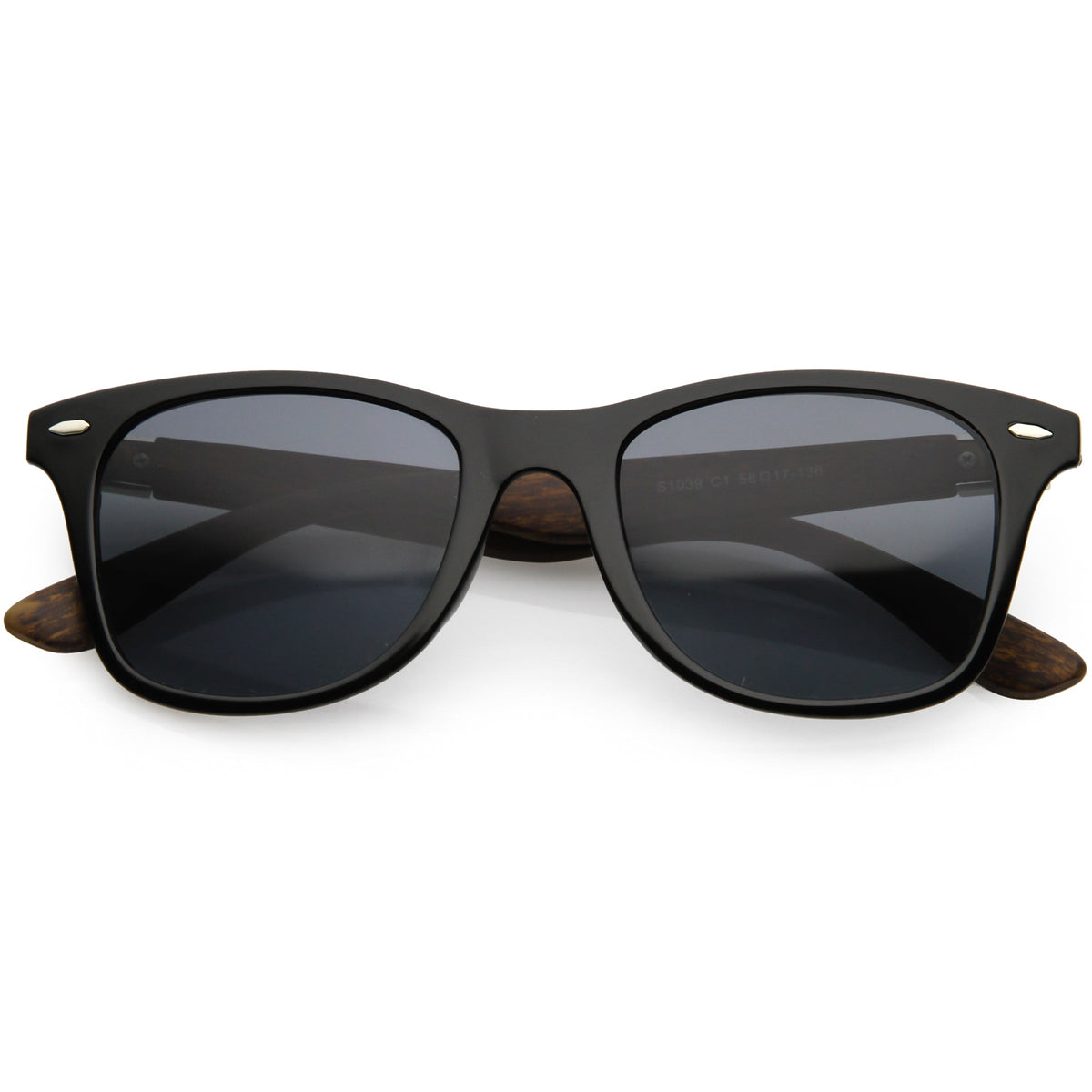 Unisex Outdoors Hiking Wood Print Horned Rim Sunglasses C845