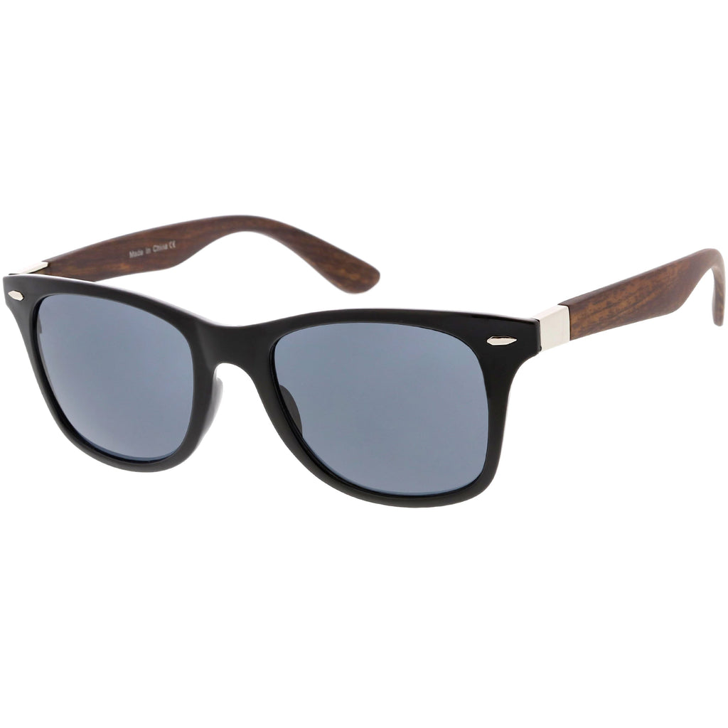 Unisex Outdoors Hiking Wood Print Horned Rim Sunglasses C845