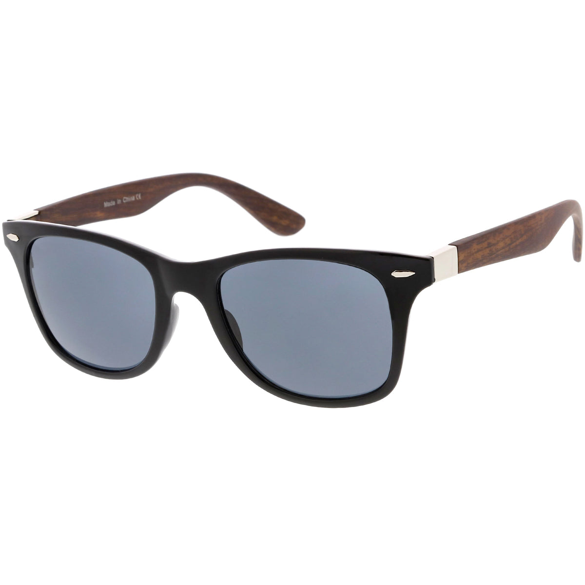 Unisex Outdoors Hiking Wood Print Horned Rim Sunglasses C845
