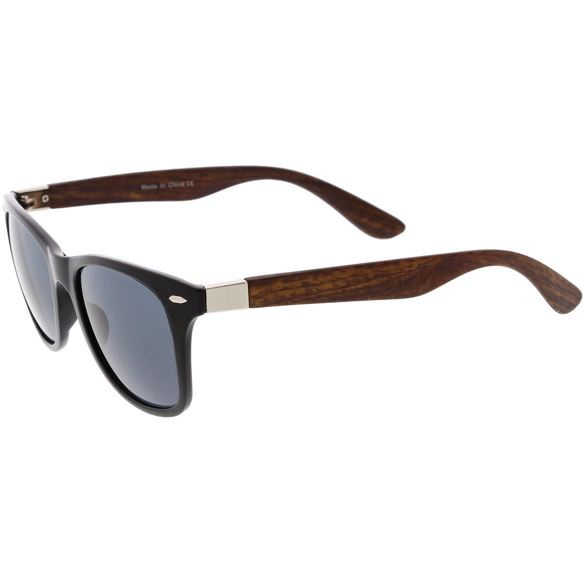 Unisex Outdoors Hiking Wood Print Horned Rim Sunglasses C845