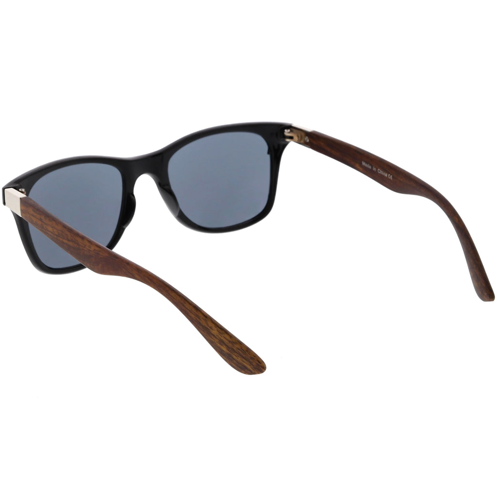 Unisex Outdoors Hiking Wood Print Horned Rim Sunglasses C845