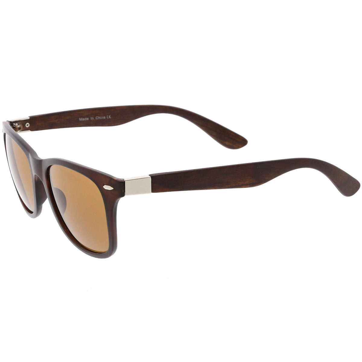 Unisex Outdoors Hiking Wood Print Horned Rim Sunglasses C845