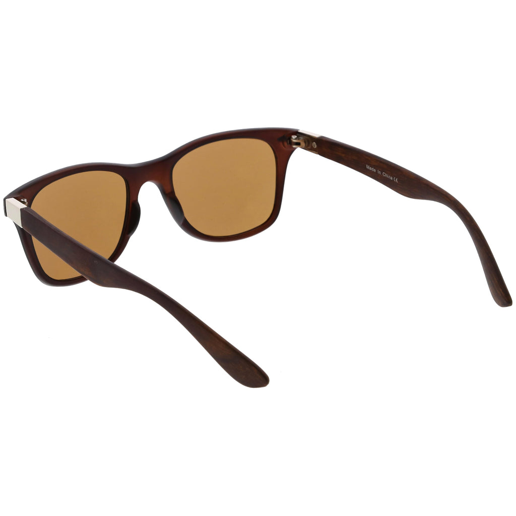 Unisex Outdoors Hiking Wood Print Horned Rim Sunglasses C845