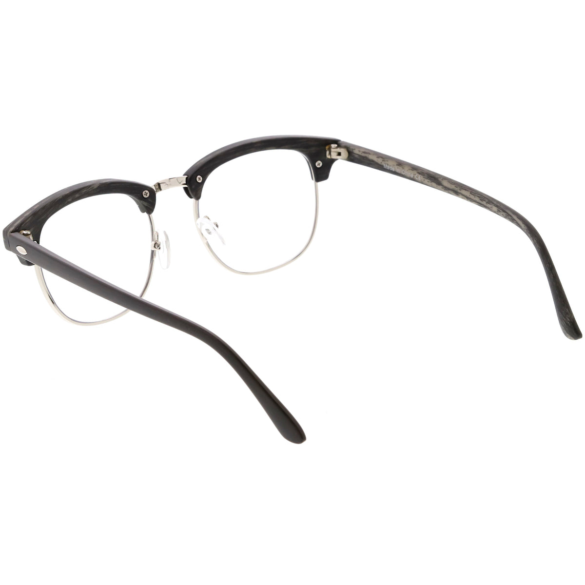 Classic Dapper Half Frame Horned Rim Clear Lens Glasses C846