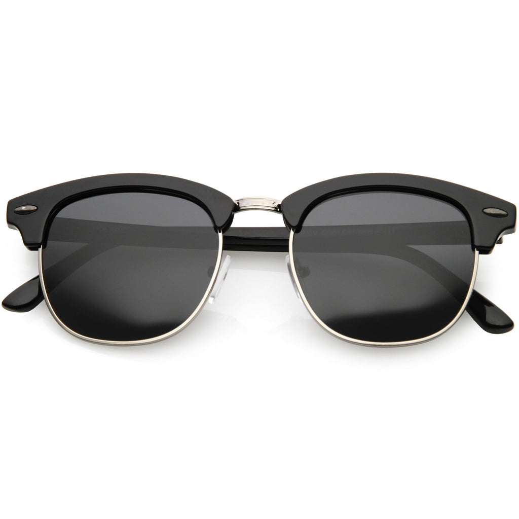 Classic Dapper Half Frame Horned Rim Clear Lens Glasses C846
