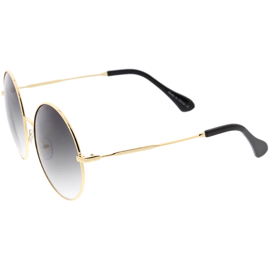 Retro Oversize Color Tone Disco Round Metal Sunglasses C848