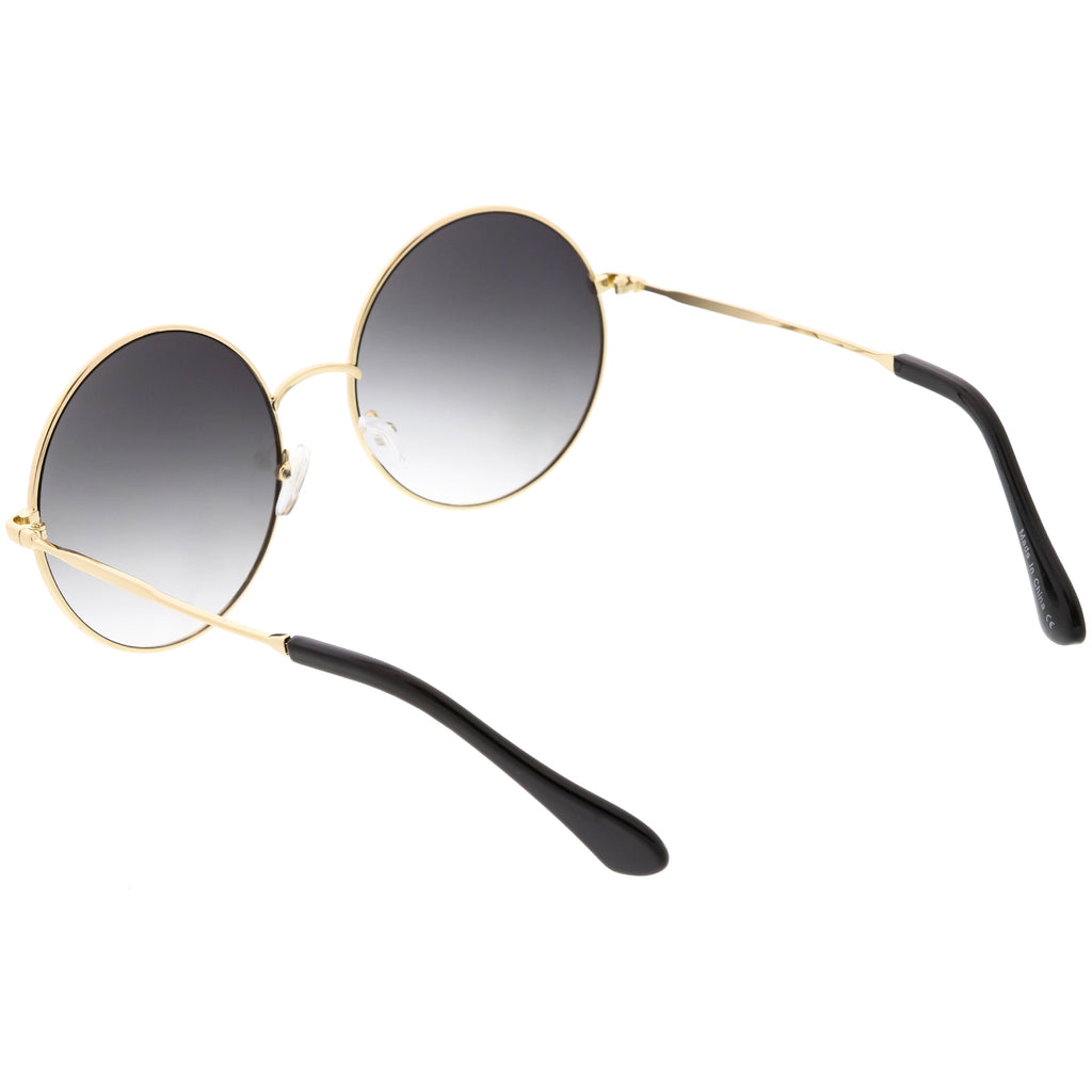 Retro Oversize Color Tone Disco Round Metal Sunglasses C848