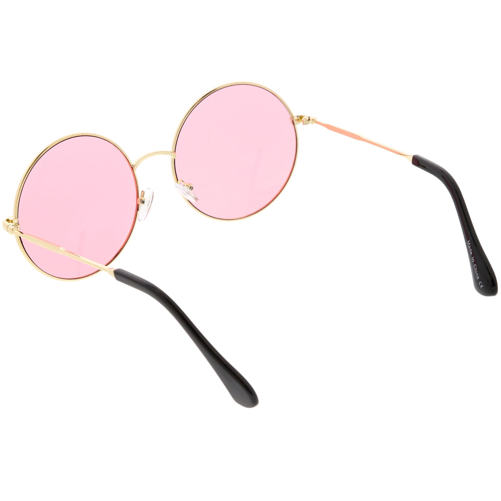 Retro Oversize Color Tone Disco Round Metal Sunglasses C848