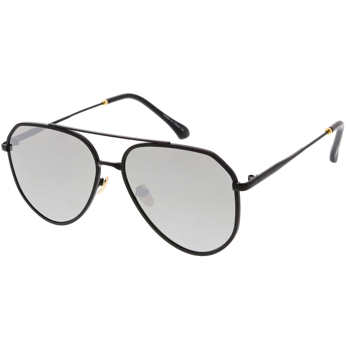 Oversize Retro Modern Mirrored Flat Lens Aviator Sunglasses C849