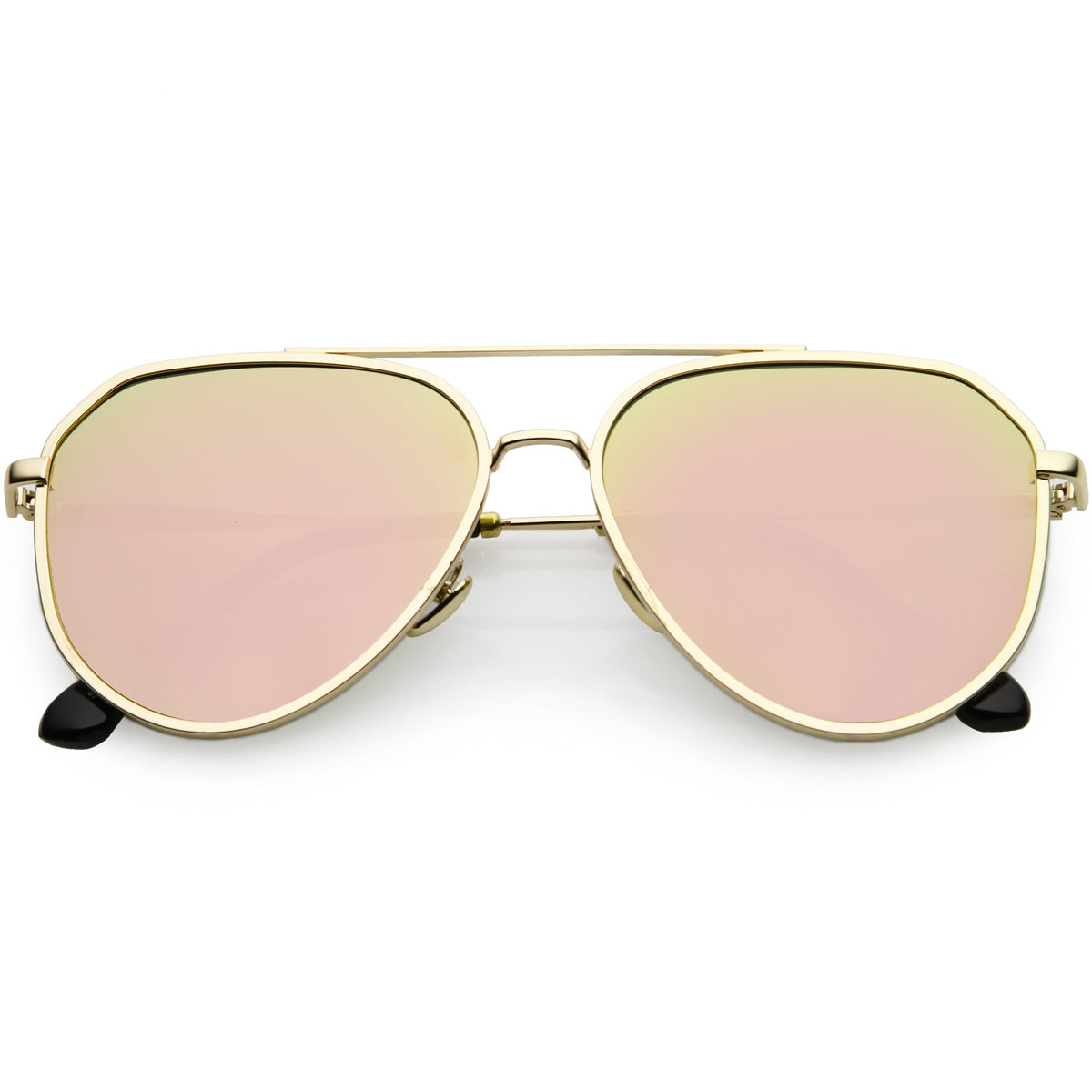 Oversize Retro Modern Mirrored Flat Lens Aviator Sunglasses C849