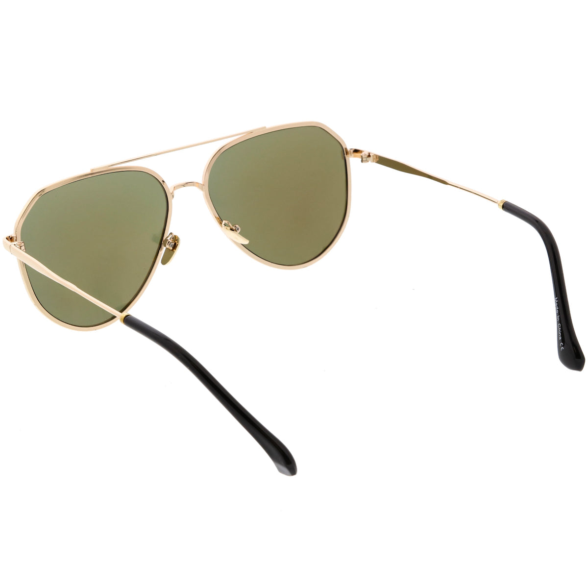Oversize Retro Modern Mirrored Flat Lens Aviator Sunglasses C849