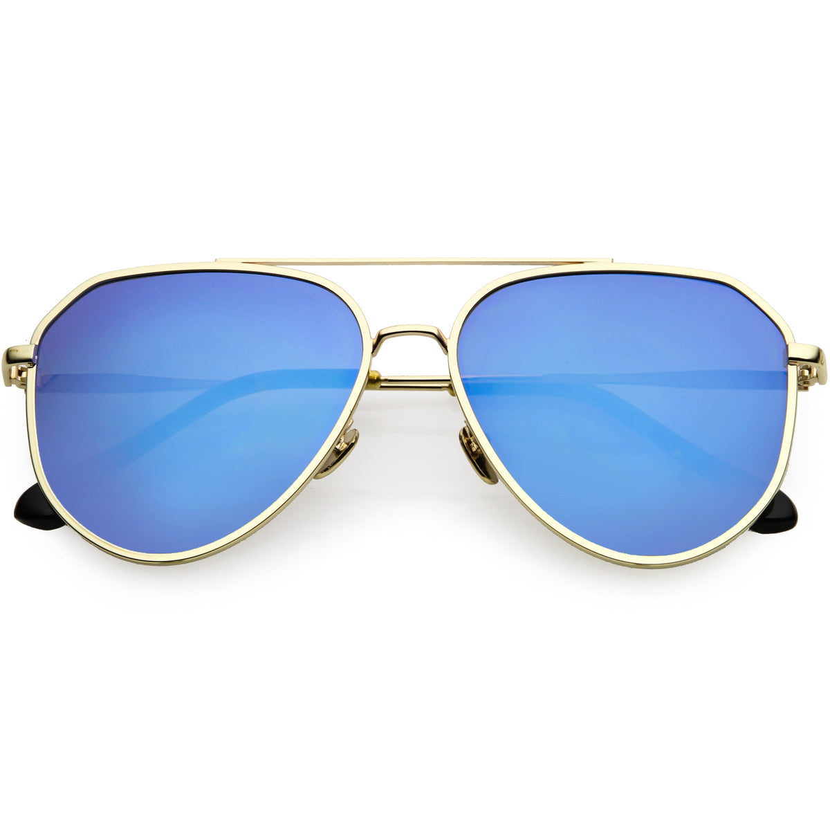 Oversize Retro Modern Mirrored Flat Lens Aviator Sunglasses C849
