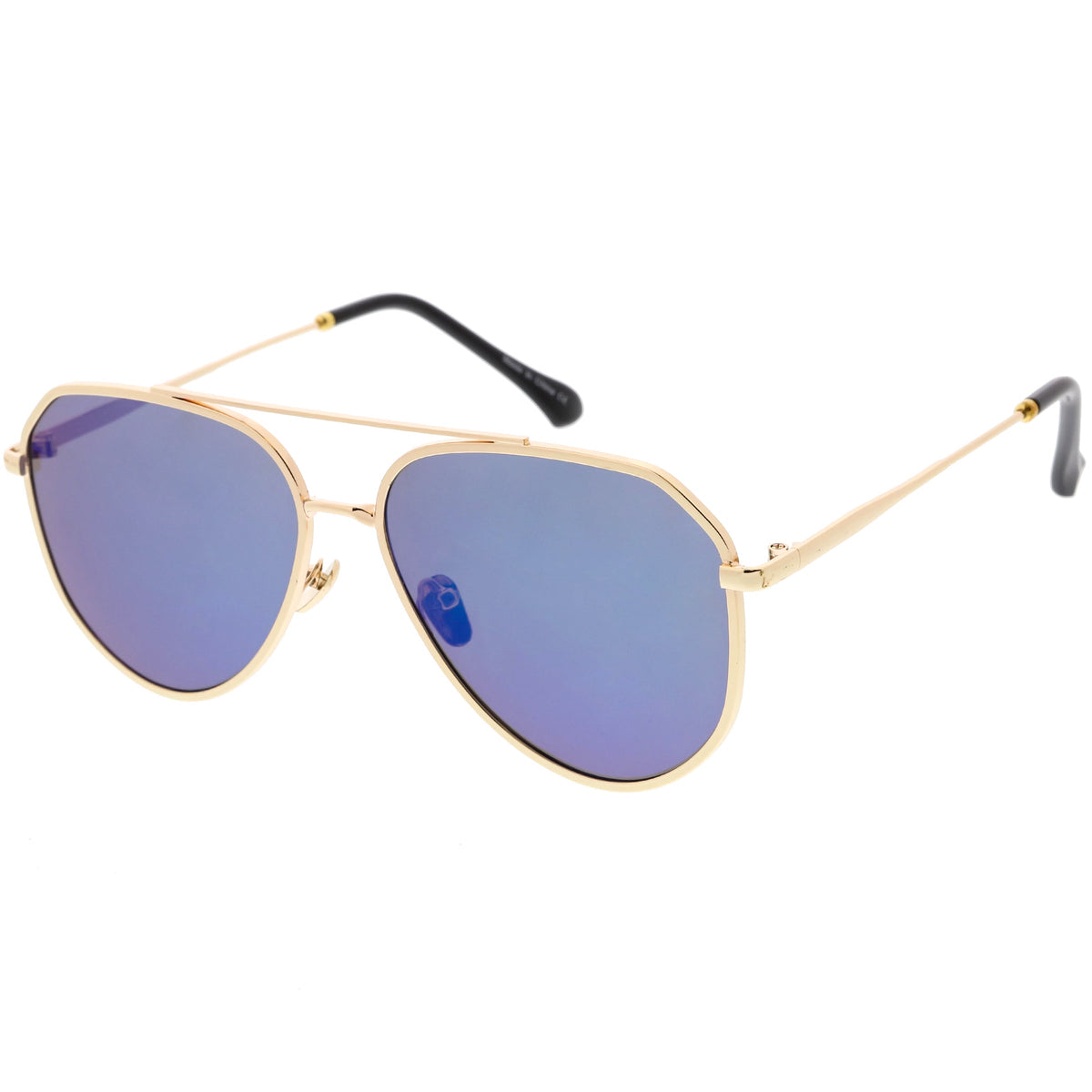 Oversize Retro Modern Mirrored Flat Lens Aviator Sunglasses C849