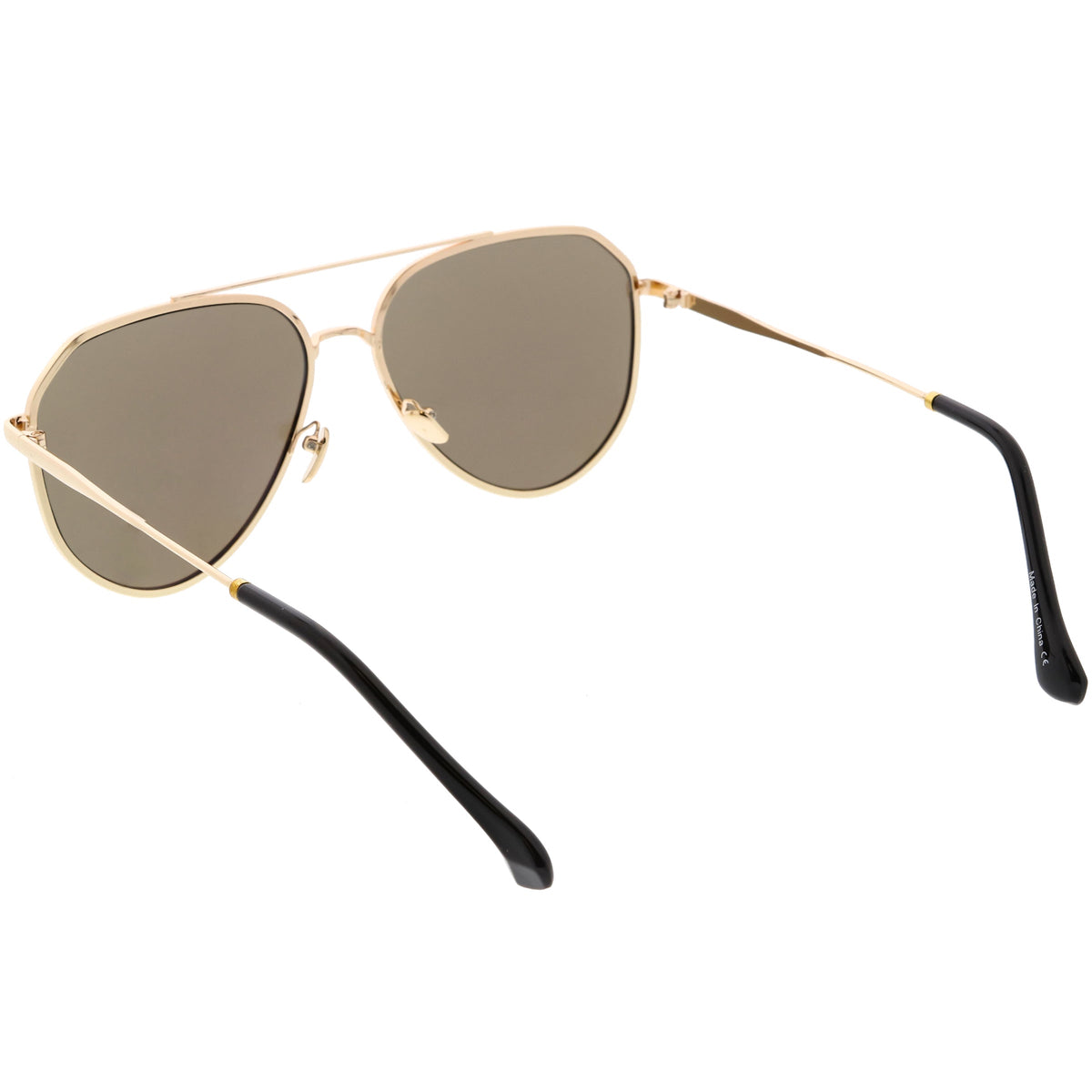 Oversize Retro Modern Mirrored Flat Lens Aviator Sunglasses C849