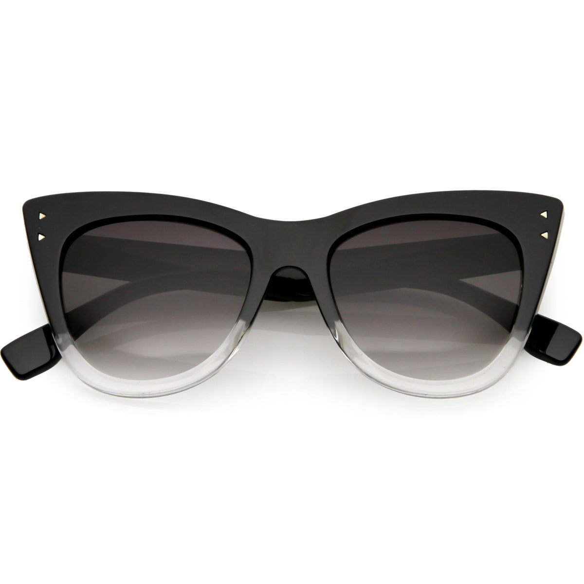 Women's Oversize Wide High Tip Rivets Cat Eye Sunglasses C851