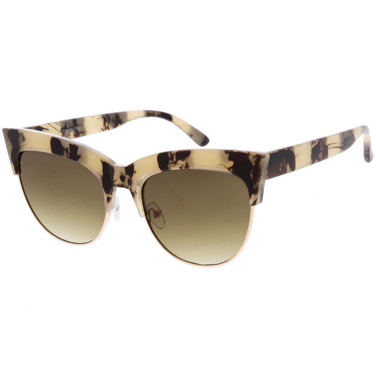 Women's Modern Hot Tip Pointed Half Frame Cat Eye Sunglasses C852