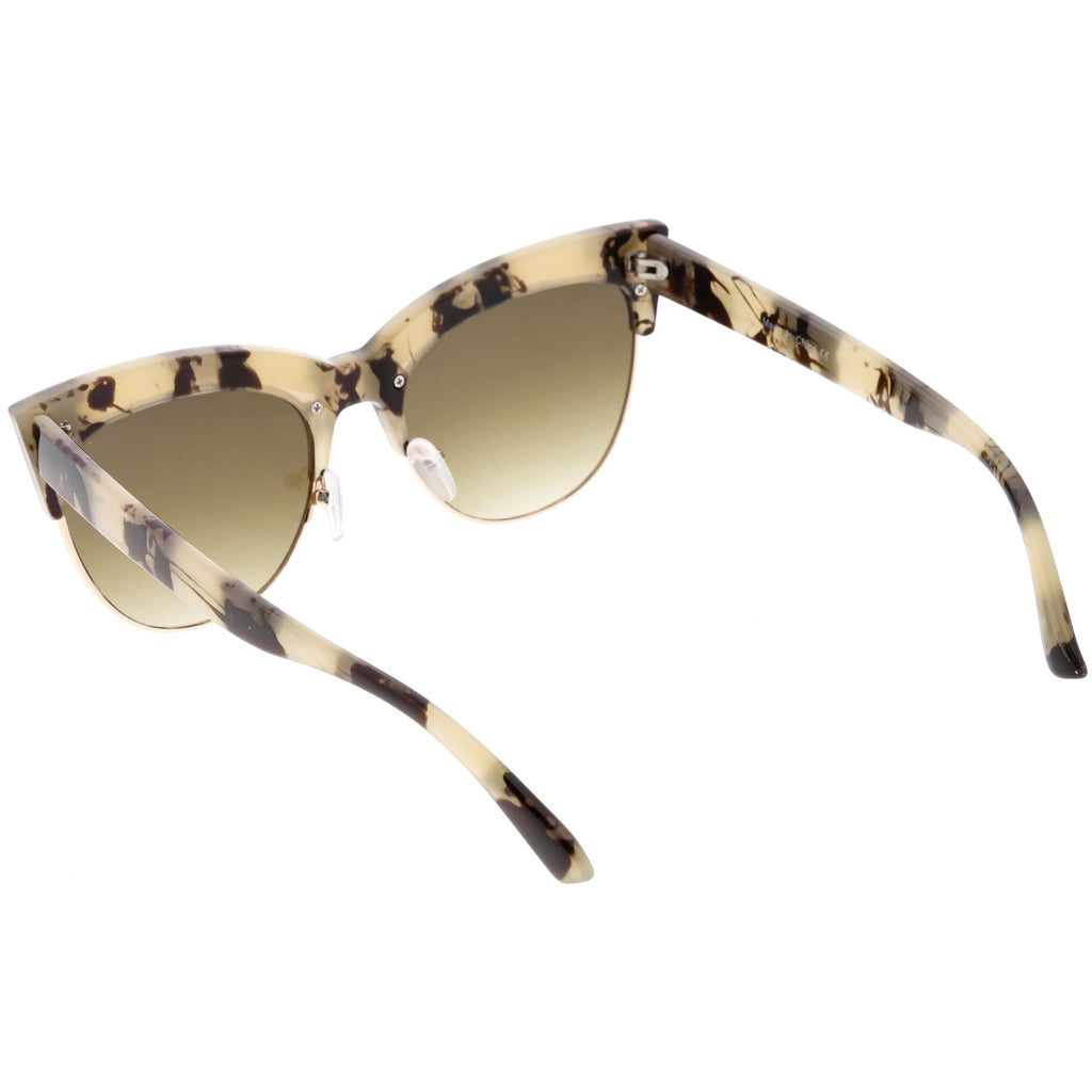 Women's Modern Hot Tip Pointed Half Frame Cat Eye Sunglasses C852