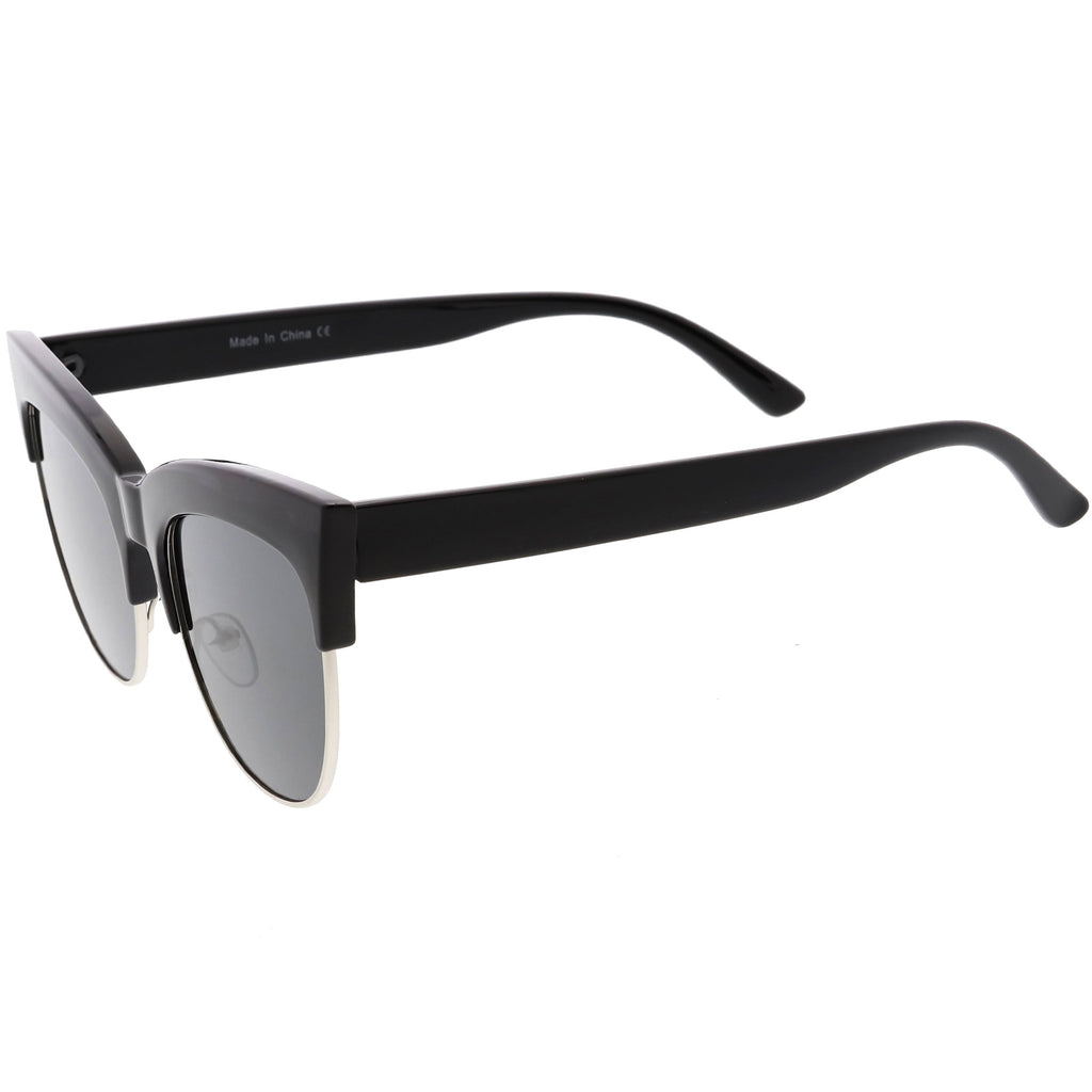 Women's Modern Hot Tip Pointed Half Frame Cat Eye Sunglasses C852