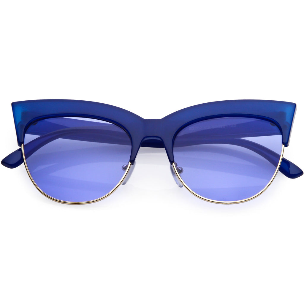 Women's Modern Hot Tip Pointed Half Frame Cat Eye Sunglasses C852