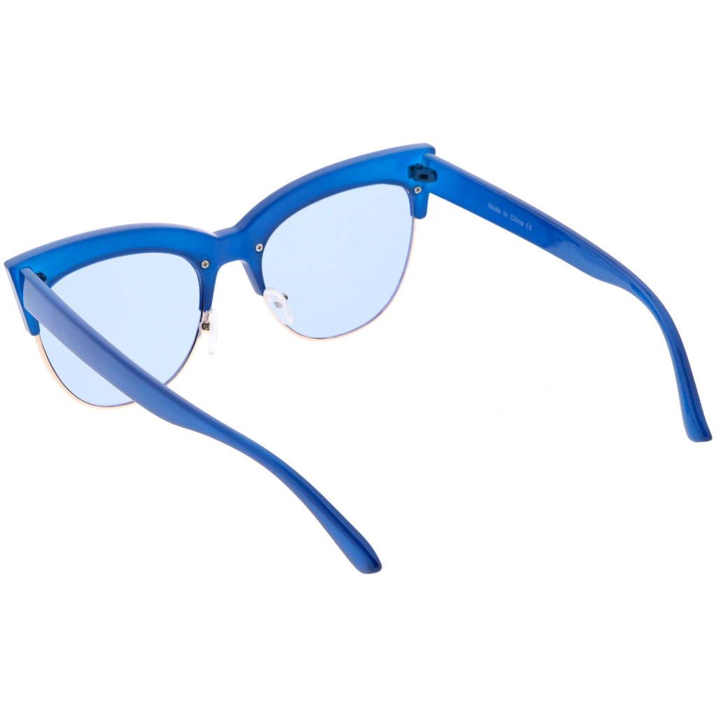 Women's Modern Hot Tip Pointed Half Frame Cat Eye Sunglasses C852