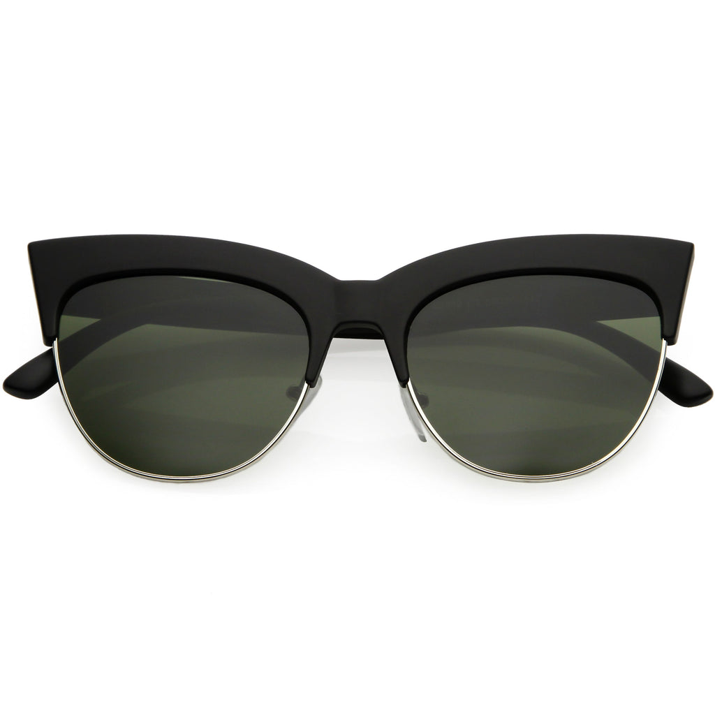 Women's Modern Hot Tip Pointed Half Frame Cat Eye Sunglasses C852