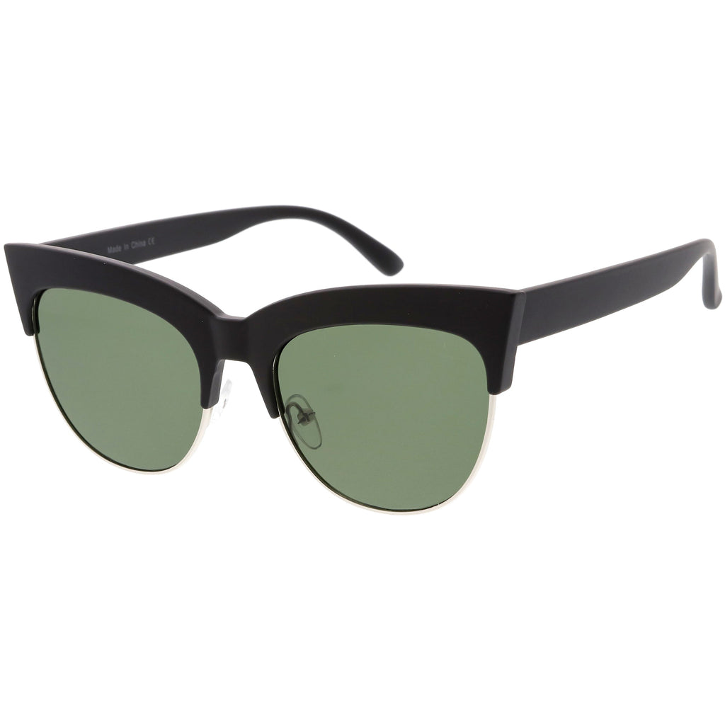 Women's Modern Hot Tip Pointed Half Frame Cat Eye Sunglasses C852