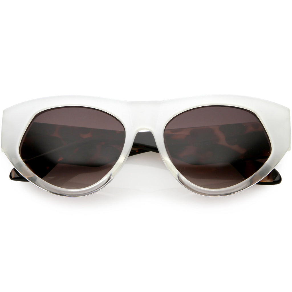 Women's Oversize Block Slanted Lens Cat Eye Sunglasses C863