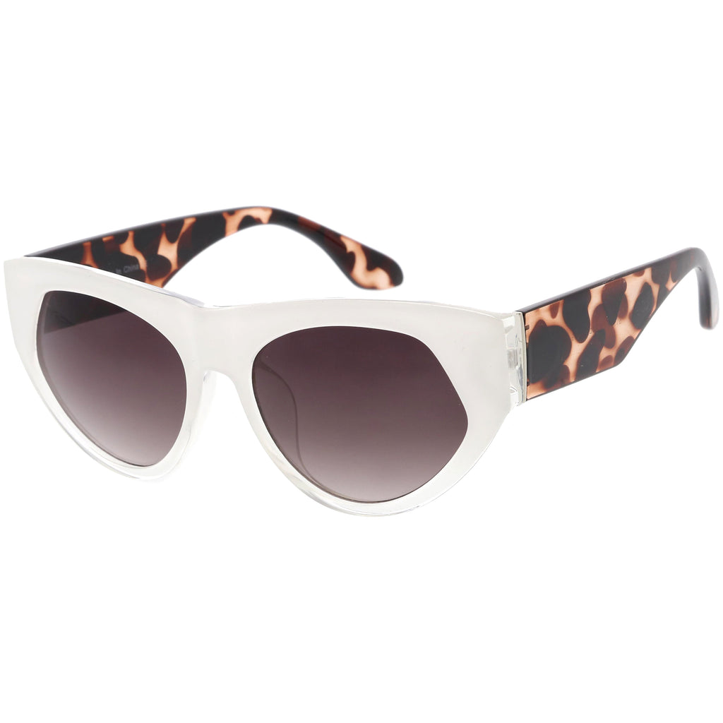 Women's Oversize Block Slanted Lens Cat Eye Sunglasses C863