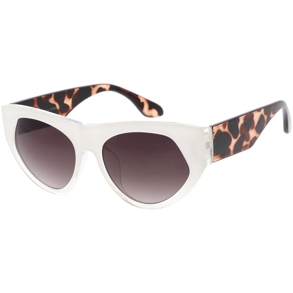 Women's Oversize Block Slanted Lens Cat Eye Sunglasses C863