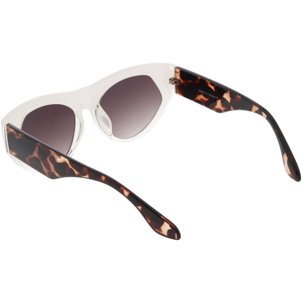 Women's Oversize Block Slanted Lens Cat Eye Sunglasses C863
