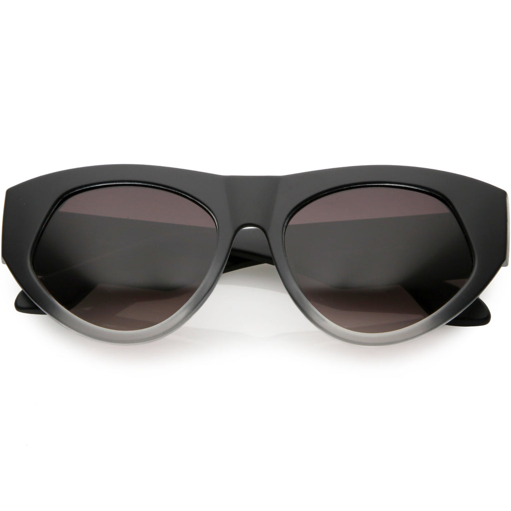 Women's Oversize Block Slanted Lens Cat Eye Sunglasses C863